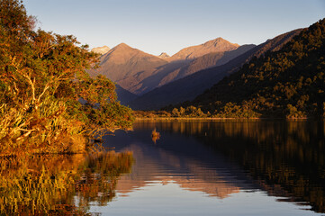 A peaceful scene from Lake Moeraki, West Coast of New Zealand