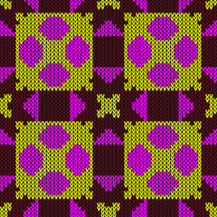 Knitted ornament seamless pattern. Vector illustration