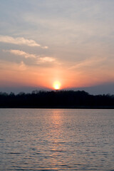 Lake in Justynow near Lodz. Sunset