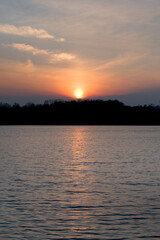 Lake in Justynow near Lodz. Sunset