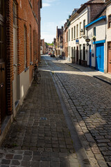 Classic view of the historic city center of Bruges (Brugge), West Flanders province, Belgium. Cityscape of Bruges