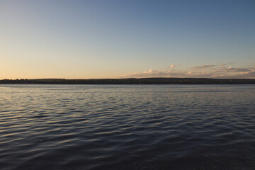 sunset over the river