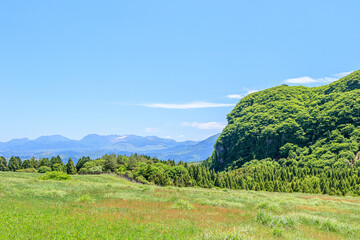 登山道から見た万年山とくじゅう連山　大分県　Mt.Haneyama and Kuju mountain range seen from Trail Ooita-ken