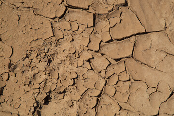 Drought. Dry and cracked earth.Dehydration.Without water.