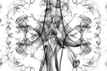 Fototapeta na wymiar abstract graphics black white fractal reflection symbol, design effect meditation background