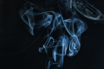 Fototapeta premium texture smoke black background, bract air waves fog