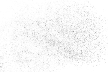 Distressed black texture. Dark grainy texture on white background. Dust overlay textured. Grain noise particles. Rusted white effect. Grunge design elements. Vector illustration, EPS 10.