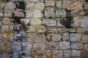 wall brickwork maya ancient city, abstract background old stones archeology wall in mexico