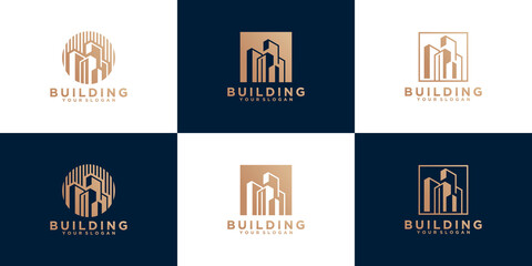 Set of abstract building logo template