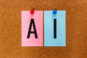 Conceptual 2 letter acronym abbreviation AI (Artificial intelligence, intelligence of machines and...