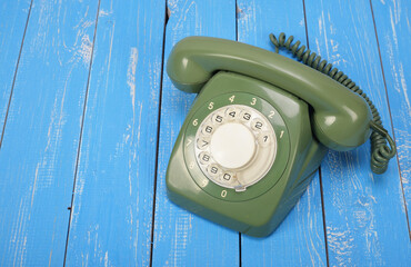 Vintage Phones - Green retro telephone