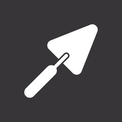 line trowel Icon on grey background