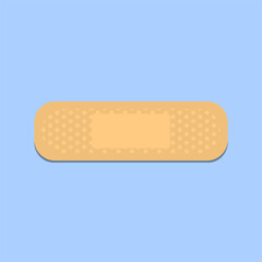 Sticking plaster on a blue background. Flat style vector illustration.