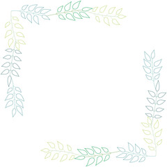 Obraz premium 葉っぱを並べた背景イラスト