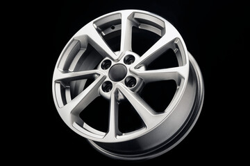 alloy wheel, new, beautiful, modern, shiny, on black background