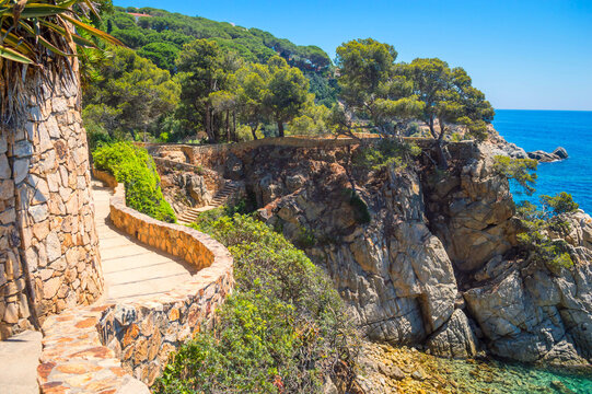 Cami de Ronda track, Round roads through Lloret de Mar, Costa brava, Catalonia Spain.