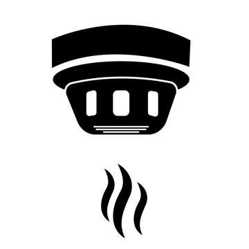 smoke detector icon on white background. smoke alarm system sign. smoke alarm detector system. flat style.