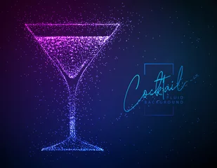 Foto op Plexiglas Neon fluid cocktail vector illustration.  Fluid background. Cosmopolitan cocktail © annbozhko