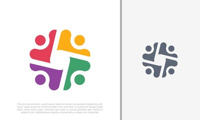 Global Community Logo Icon Elements Template. Community human Logo template vector. Community health care. Abstract Community logo