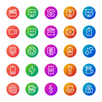 Gradient color icons for devices.