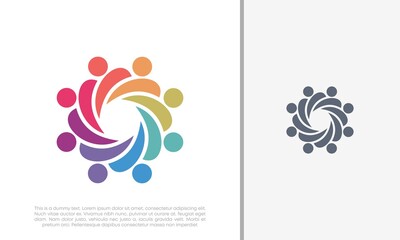 Global Community Logo Icon Elements Template. Community human Logo template vector. Community health care. Abstract Community logo