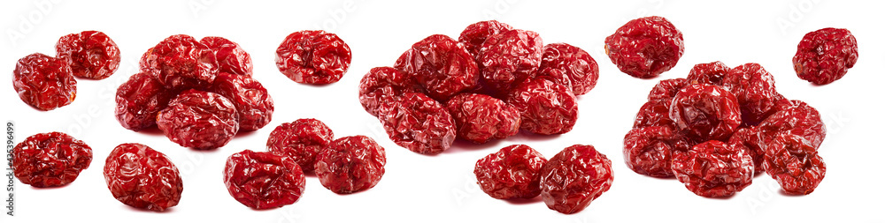 Wall mural Dried cranberry collection isolated on white background