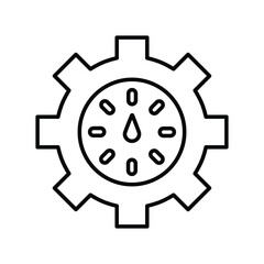 Gear, optimization, performance outline icon. Line art design.