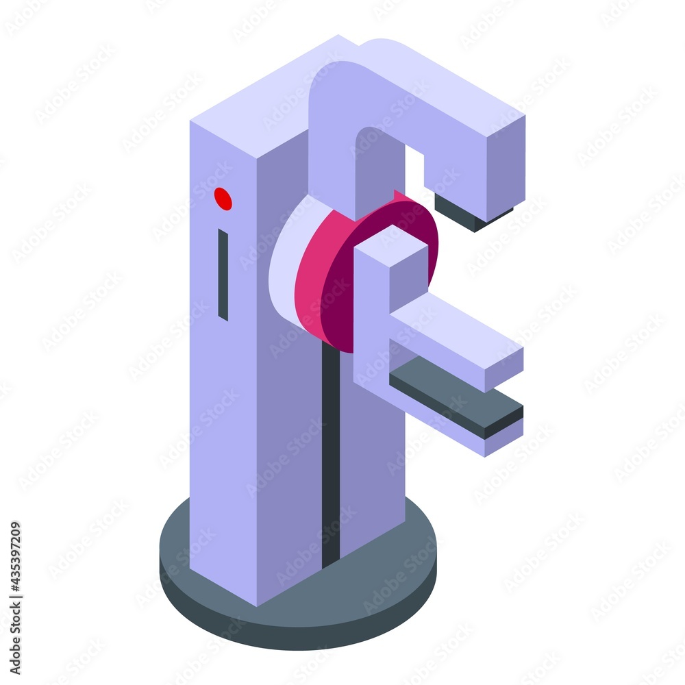 Poster mammography machine icon. isometric of mammography machine vector icon for web design isolated on wh