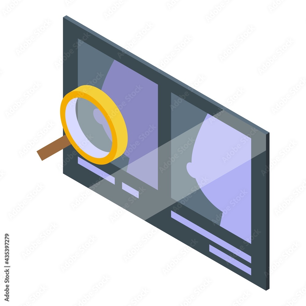 Poster mammography machine image icon. isometric of mammography machine image vector icon for web design is
