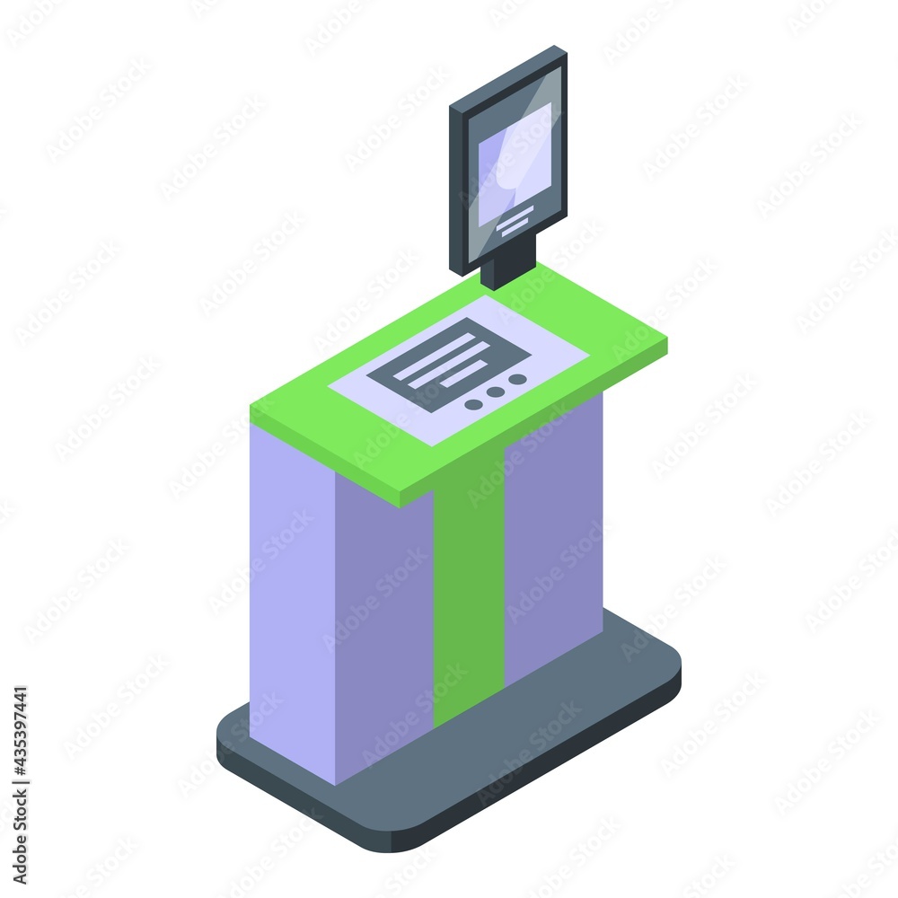 Poster mammography machine check icon. isometric of mammography machine check vector icon for web design is