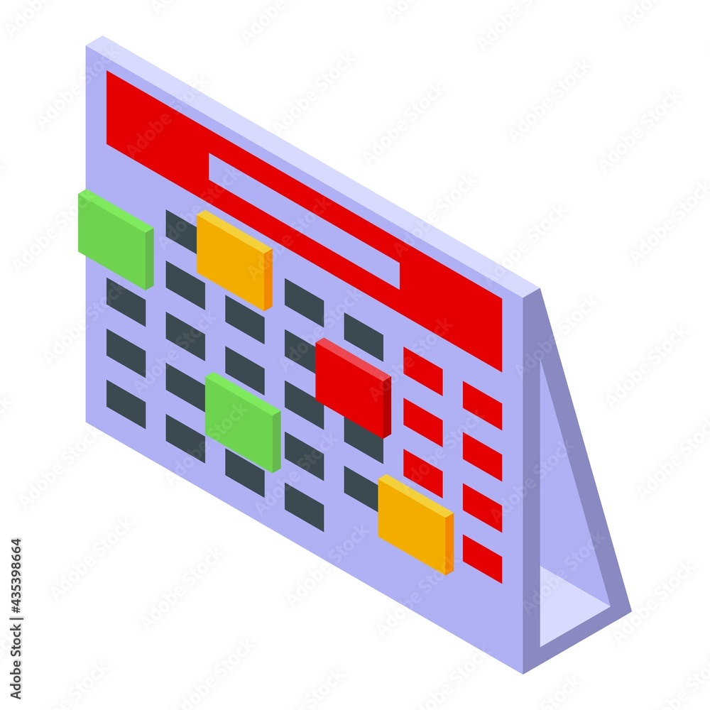 Poster task schedule calendar icon. isometric of task schedule calendar vector icon for web design isolated