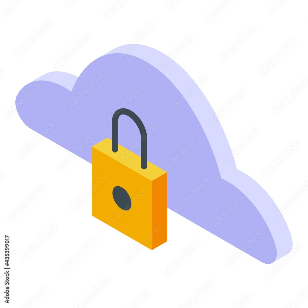 Poster data cloud ssl certificate icon. isometric of data cloud ssl certificate vector icon for web design 