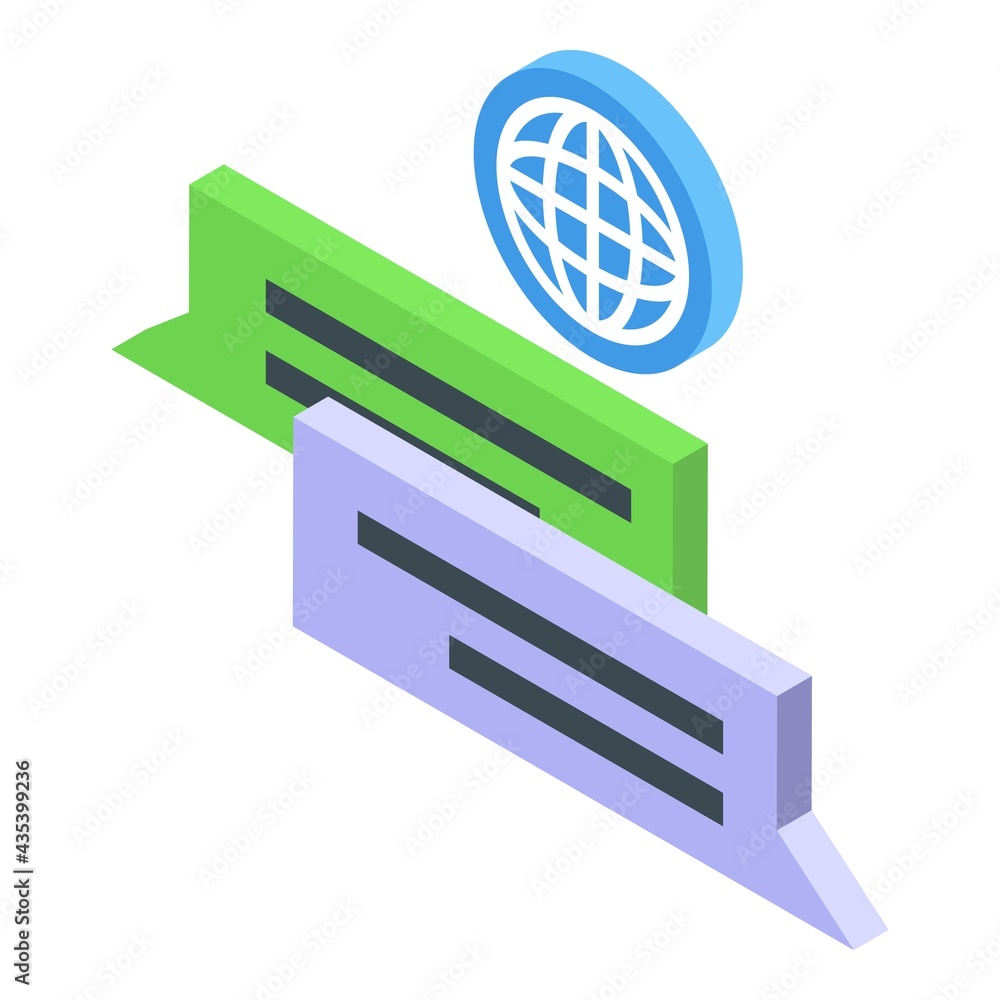 Poster global chat ssl certificate icon. isometric of global chat ssl certificate vector icon for web desig