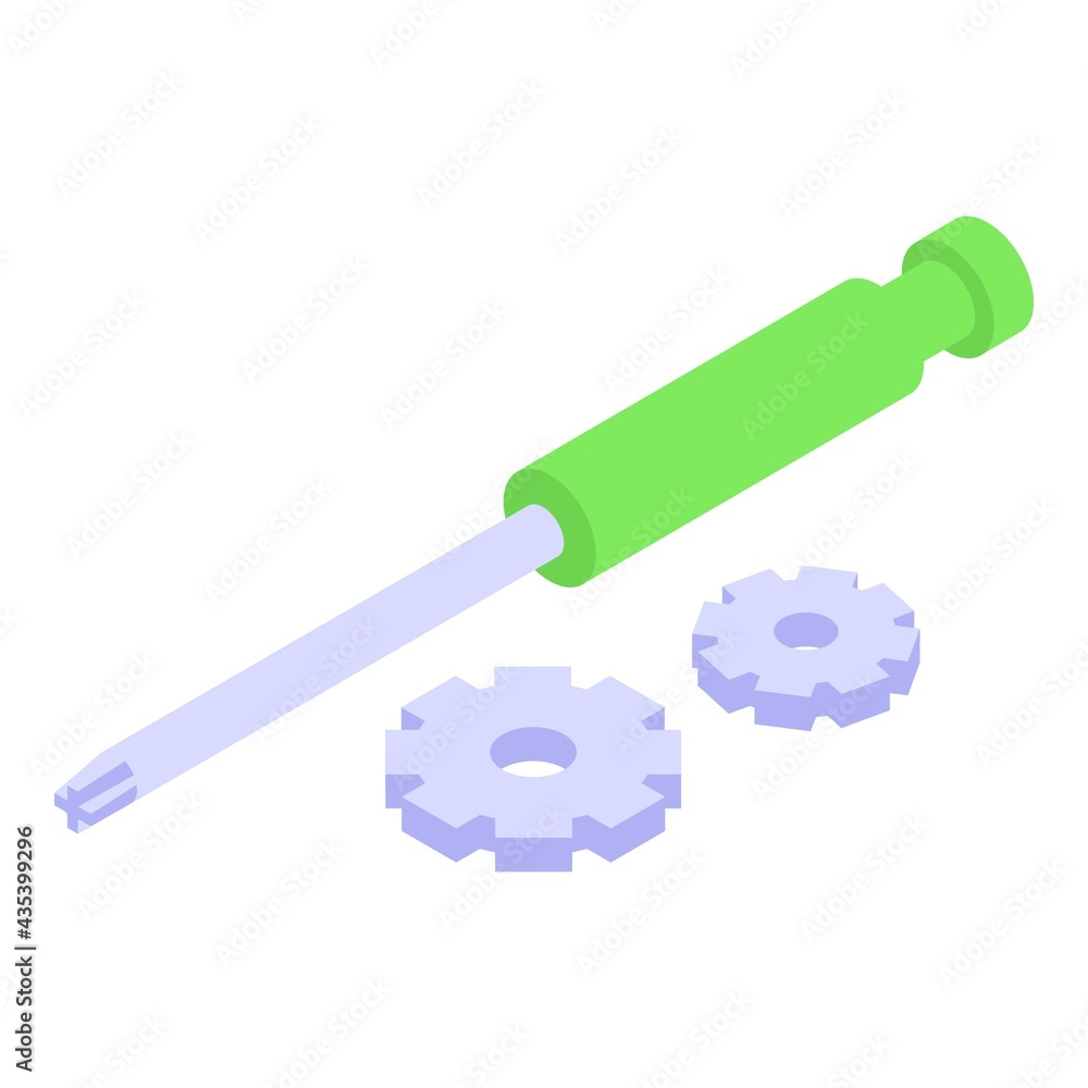 Poster screwdriver ssl certificate icon. isometric of screwdriver ssl certificate vector icon for web desig