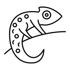 Vector Chameleon Outline Icon Design