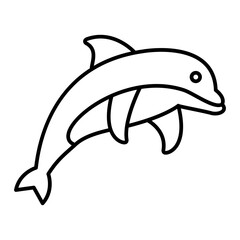Vector Dolphin Outline Icon Design