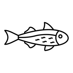 Vector Salmon Outline Icon Design
