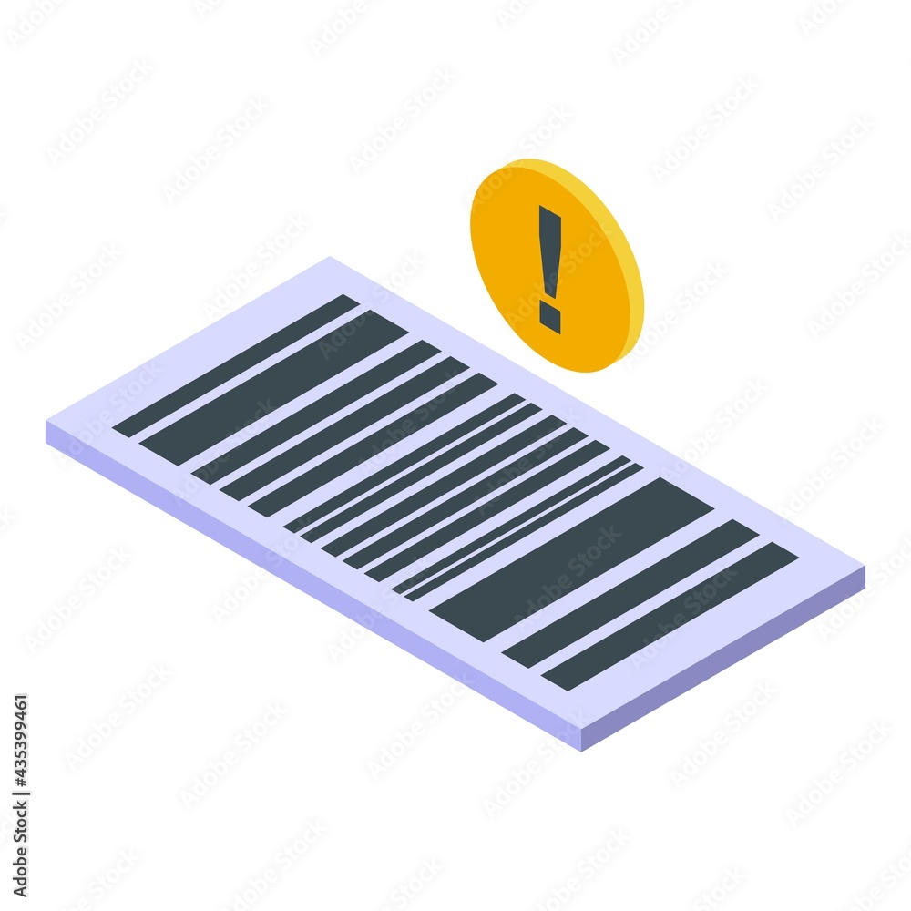 Poster bar code icon. isometric of bar code vector icon for web design isolated on white background