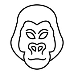 Vector Gorilla Outline Icon Design