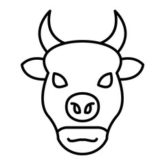 Vector Bison Outline Icon Design