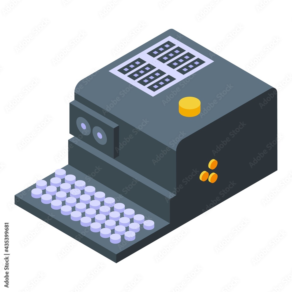 Aufkleber retro cipher icon. isometric of retro cipher vector icon for web design isolated on white background