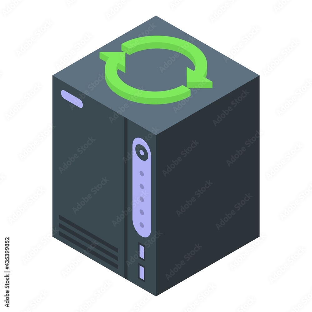 Poster pc backup icon. isometric of pc backup vector icon for web design isolated on white background