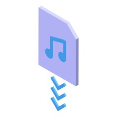 Music file backup icon. Isometric of Music file backup vector icon for web design isolated on white background