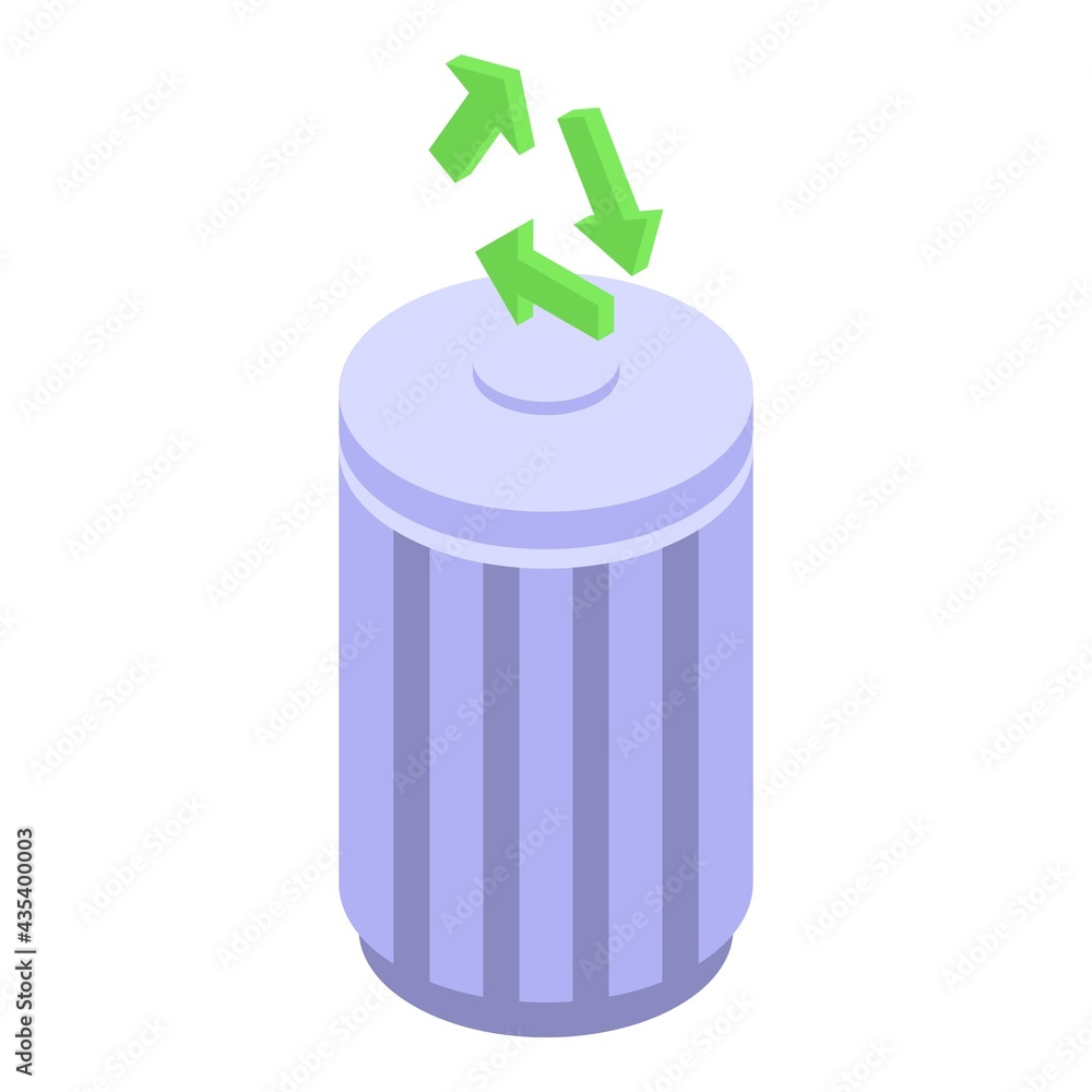 Poster recycle bin backup icon. isometric of recycle bin backup vector icon for web design isolated on whit