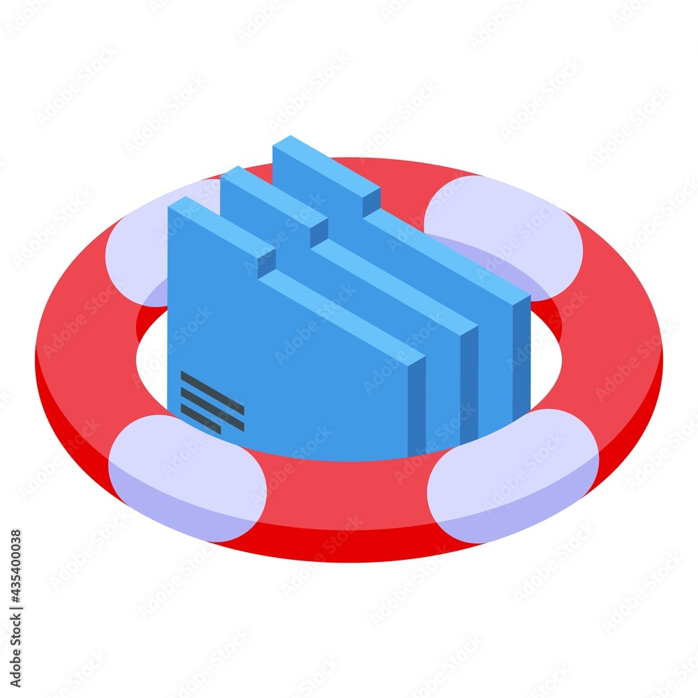 Poster secured files backup icon. isometric of secured files backup vector icon for web design isolated on 