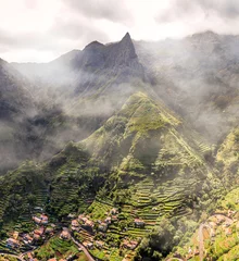 Foto op Canvas Aerial of Serra de Agua region with dramatic mountains and terraces on Madeira, Portugal © Donald