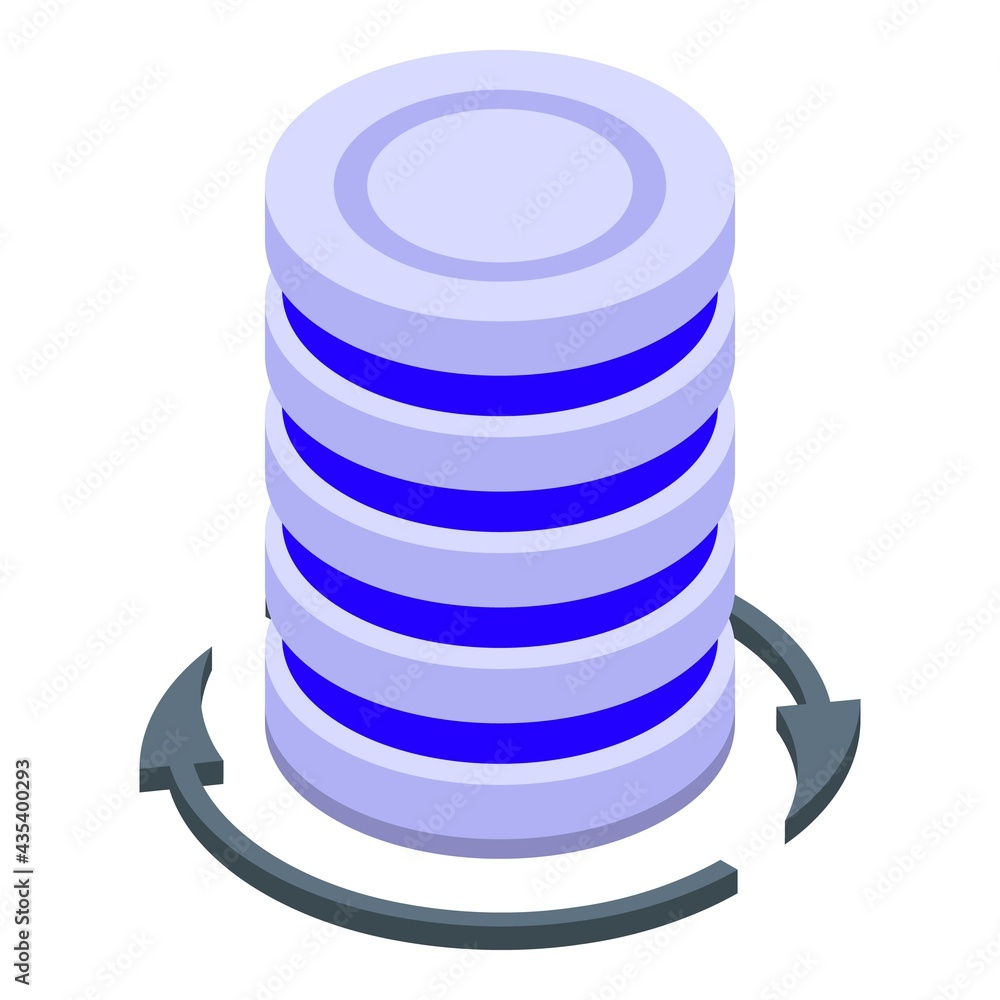 Poster server backup icon. isometric of server backup vector icon for web design isolated on white backgrou