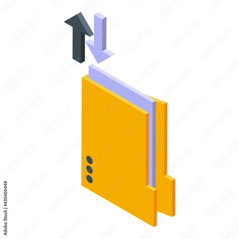 Poster copy folder backup icon. isometric of copy folder backup vector icon for web design isolated on whit