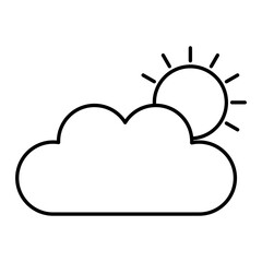 Vector Clouds And Sun Outline Icon Design