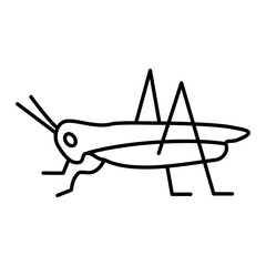 Vector Grasshopper Outline Icon Design
